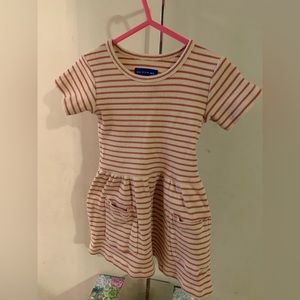 Maison Me Cream and Pink Striped Dress Size 2 Like New
